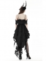 Black Gothic Rose Runaway Princess High-Low Dress