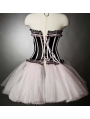 Black and White Short Burlesque Corset Party Dress