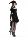 Black Gothic Princess Bell Lace Sleeves Velvet Short Dress