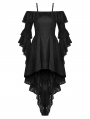 Black Gothic Princess Sleeves Off-the-Shoulder High-Low Dress