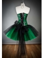 Green and Black Short Gothic Burlesque Corset Prom Dress