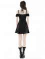 Black Daily Gothic Off-the-Shoulder Short Dress