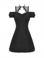 Black Daily Gothic Off-the-Shoulder Short Dress
