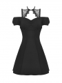 Black Daily Gothic Off-the-Shoulder Short Dress