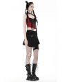 Black Gothic Punk Grunge Irregular Pleated Short Skirt