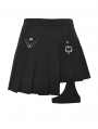 Black Gothic Punk Grunge Irregular Pleated Short Skirt