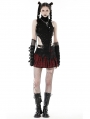 Black and Red Gothic Punk Plaid Cross Mini Skirt