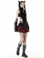 Black and Red Gothic Punk Plaid Cross Mini Skirt