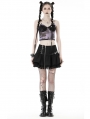 Black Gothic Punk Asymmetrical Zipper Mini Skirt