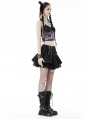 Black Gothic Punk Asymmetrical Zipper Mini Skirt