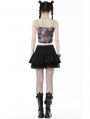 Black Gothic Punk Asymmetrical Zipper Mini Skirt