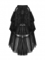 Black Gothic Layered Frilly Party High Low Skirt