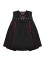 Black and Red Plaid Gothic Grunge Pleated High Waist Short Skirt