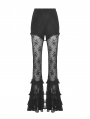 Black Gothic Lady Perspective Lace Long Bell Leggings for Women