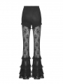 Black Gothic Lady Perspective Lace Long Bell Leggings for Women