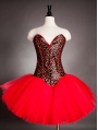 Red Burlesque Corset Short Dress