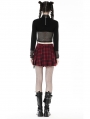 Black Gothic Grunge Mesh See-Through Long Sleeve Short T-Shirt  for Women