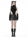 Black Sexy Gothic Punk Decadent Hole Sleeveless Top for Women