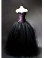 Purple and Black Gothic Burlesque Corset Prom Gown