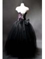 Purple and Black Gothic Burlesque Corset Prom Gown