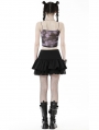 Violet and Black Dye Sexy Gothic Lace Chest Crop Top for Women