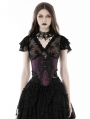 Black Sexy Gothic Lace V-Neck Short Top for Women