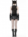 Black Gothic Punk Spider Mesh Sleeveless Top for Women