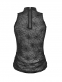 Black Gothic Punk Spider Mesh Sleeveless Top for Women