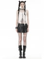 White Gothic Decadent Sleeveless Crop Top for Women