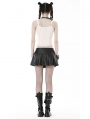 White Gothic Decadent Sleeveless Crop Top for Women