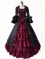 Black and Dark Red Gothic Antoinette Style Victorian Ball Gowns