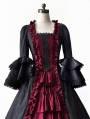 Black and Dark Red Gothic Antoinette Style Victorian Ball Gowns