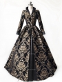 Black and Gold Queen Style Gothic Victorian Ball Gown Dress