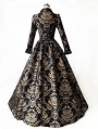 Black and Gold Queen Style Gothic Victorian Ball Gown Dress