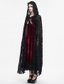 Black Gothic Gorgeous Embroidery Hooded Long Cape for Women