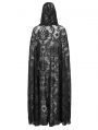Black Gothic Gorgeous Embroidery Hooded Long Cape for Women