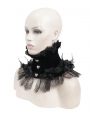 Black Gothic Floral Feather Lace Trim Collar for Women