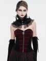 Black and Red Gothic Victorian Velvet Corset Top for Women