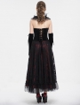 Black and Red Gothic Victorian Velvet Corset Top for Women