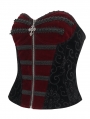 Black and Red Gothic Victorian Velvet Corset Top for Women