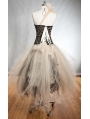 Black and Ivory Gothic Burlesque Corset Prom Dress