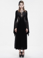 Black Sexy Gothic Velvet Lace Spliced Long Sleeve Party Dress