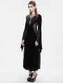 Black Sexy Gothic Velvet Lace Spliced Long Sleeve Party Dress