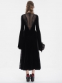 Black Sexy Gothic Velvet Lace Spliced Long Sleeve Party Dress
