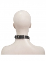 Black Gothic Punk Metal Ring Leather Choker