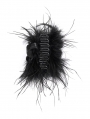 Black Gothic Three-Dimensional Flower Feather Hair Clip