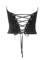 Black Sexy Gothic Punk Rivet Cutout Overbust Corset Top for Women