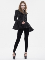 Black Gothic Vintage Long Trumpet Sleeves Jacket for Women