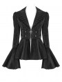 Black Gothic Vintage Long Trumpet Sleeves Jacket for Women