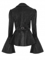 Black Gothic Vintage Long Trumpet Sleeves Jacket for Women